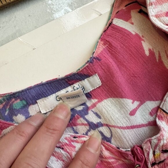 Go Softly Womens Pink Flamingo MuMu Housedress Small Zip Up Short Sleeve Midi - Picture 11 of 13